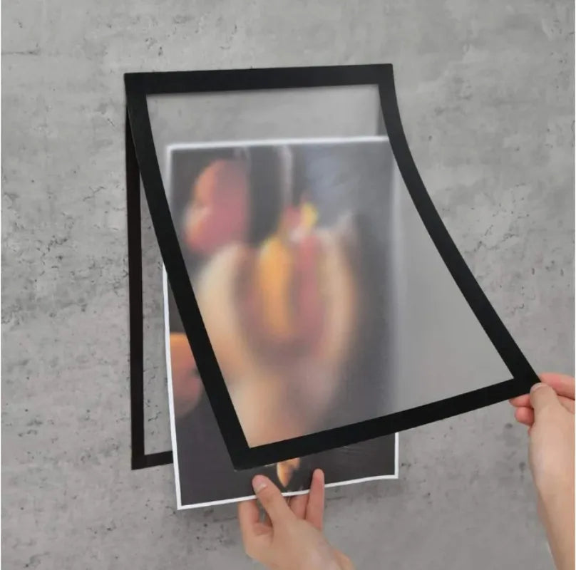 cadre photo pliable adhésif transparent moderne noir photos notes mur