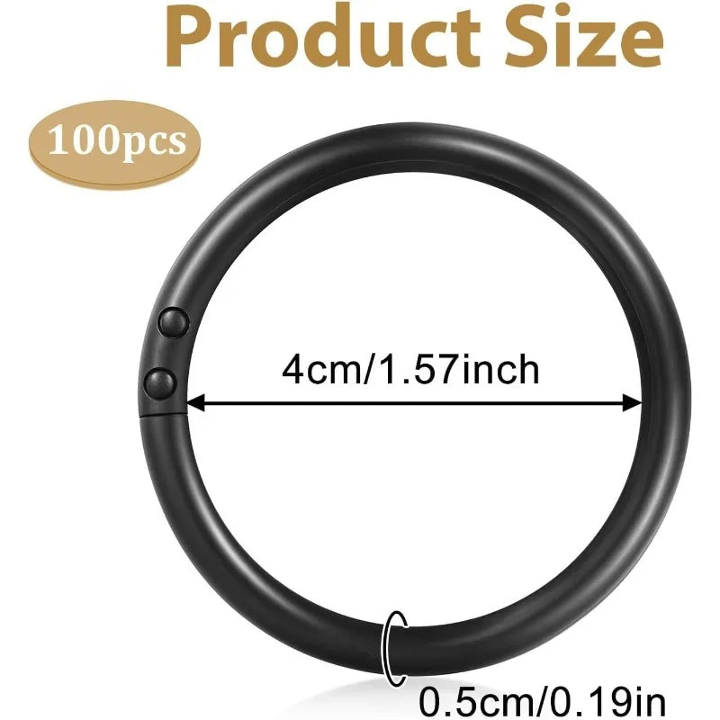 anneaux rideau noir ronds opaques modernes salle bain accessoires tringle