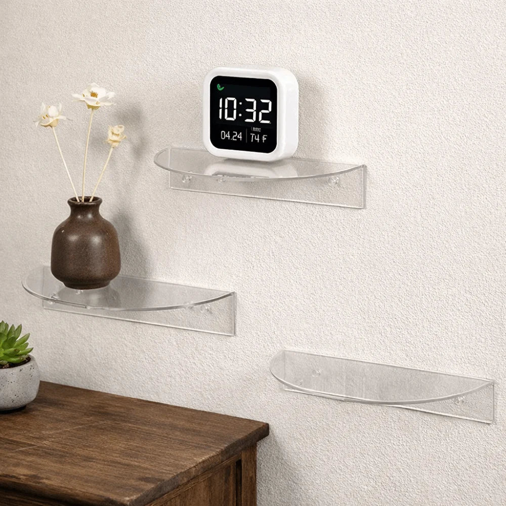 étagères murales transparentes modernes très grandes plantes ovale plastique eyelets minimalistes deco