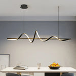 suspension lumineuse moderne or blanc noir ondulée contemporaine fixée luminaire salle manger