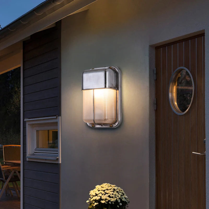 lampe murale moderne rétro argentée dorée rayures horizontales ip65 étanche led 220v 110v