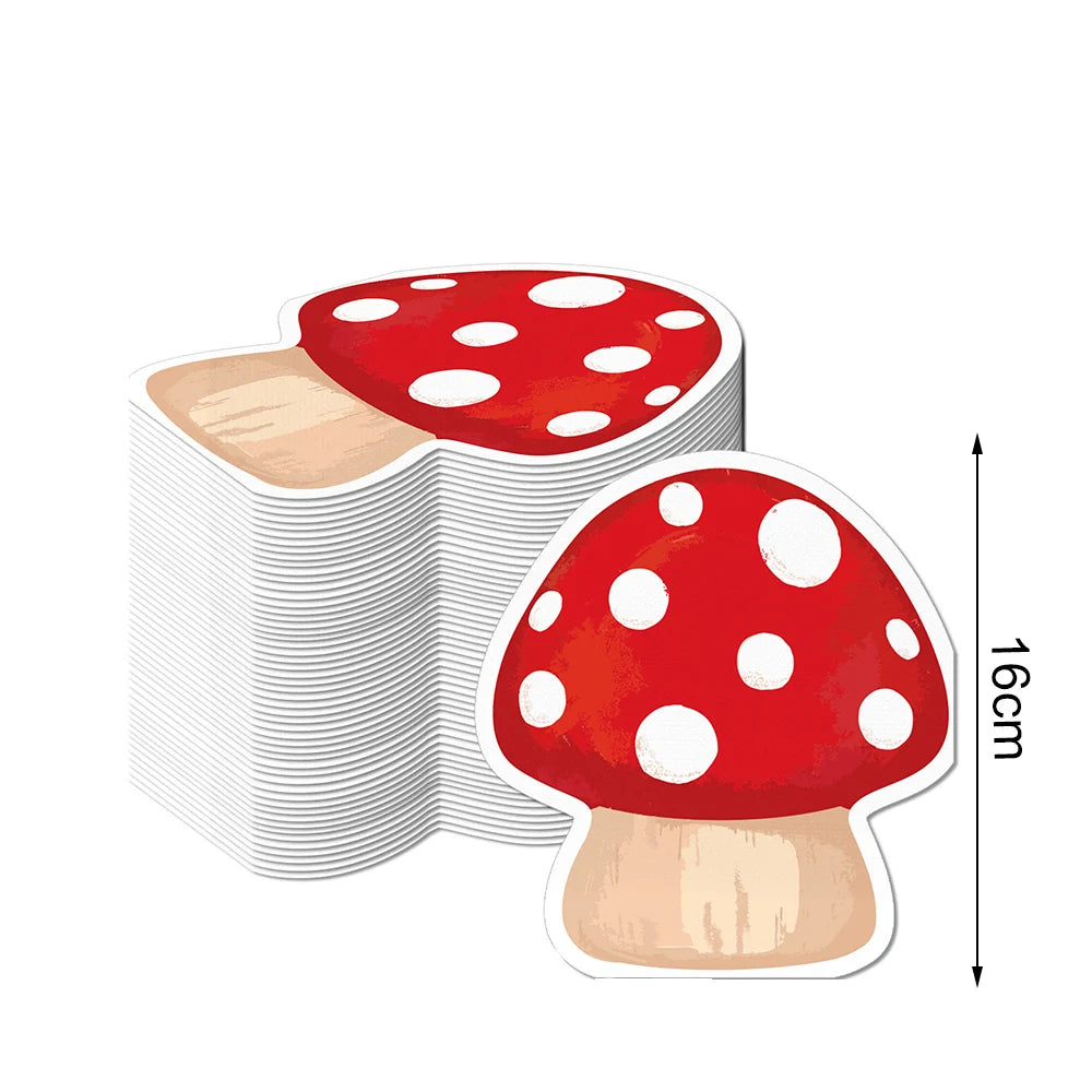 serviettes jetables forme champignons tête rouge pois blancs cartoon occasion fête anniversaire mariage baptême