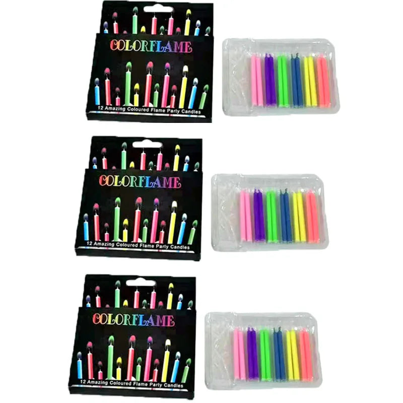 bougies anniversaire violet jaune bleu vert rose rouge adhésifs modernes simples super lumineuses fantaisie