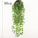 plantes artificielles suspendues feuilles vertes modernes décoratives extérieures accrochées ovales veinées opaques vivantes