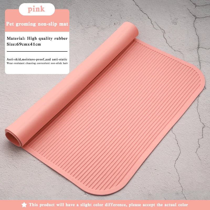 tapis toilettage animal compagnie bleu vert orange rose moderne imperméable 39x56cm 41x69cm horizontal