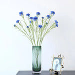 bouquet fleurs artificielles soie bleu blanc violet vert intérieur décoration champêtre minimaliste festive mariage