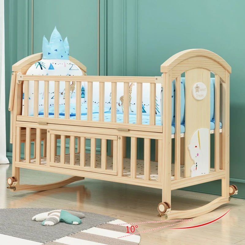 lit bébé multifonctionnel hauteur réglable filet moustiquaire table langer moderne