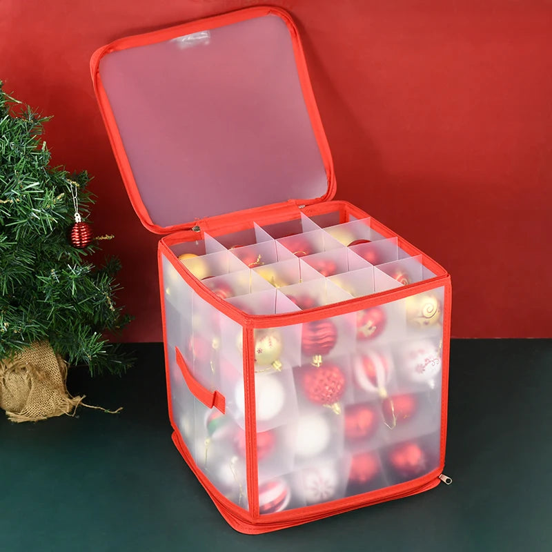 Boîte de rangement pour décorations de Noël en PVC vert