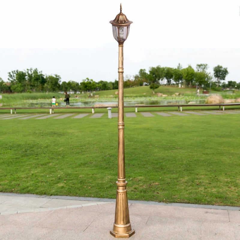 lampadaire rétro jardin extérieur led ip65 noir or classique vintageextérieur éclairage publicflux lumineux faiblealuminium