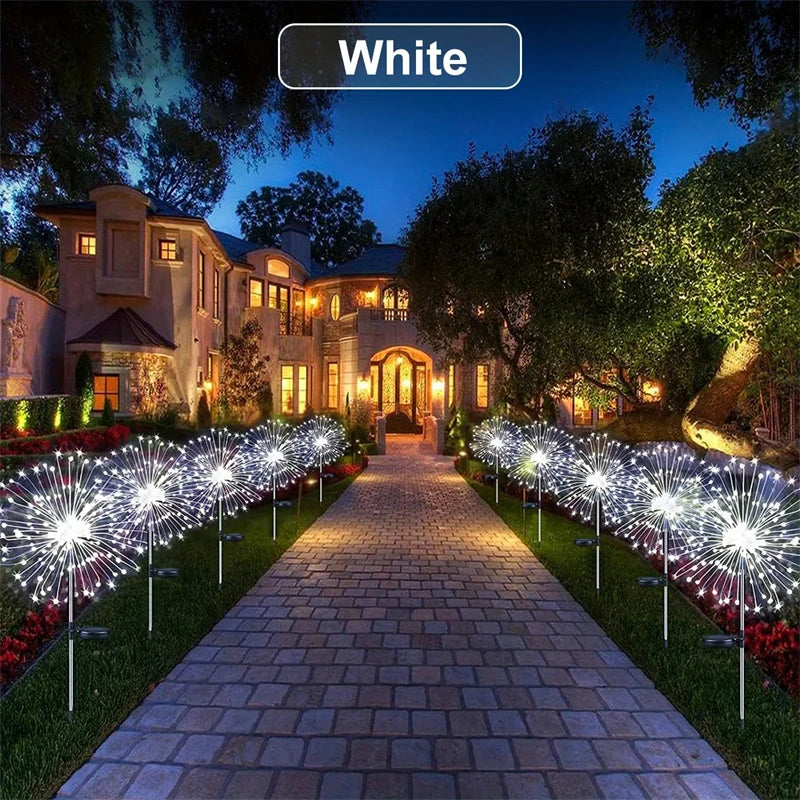 guirlande led solaire jardin étoile blanche dorée décoration extérieure étanche fête mariage extérieur