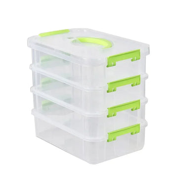 boîtes rangement transparentes multi niveaux utilitaires clips verrouillage organisateur ménage minimaliste modernes