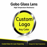 lentilles gobo verre personnalisables logo couleur projection effets irisés abatjour led transparent ensemble