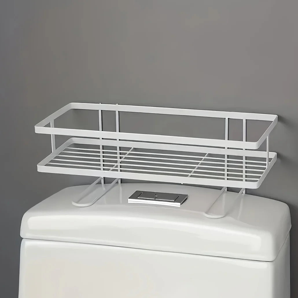 étagère toilette métal rechargeable noir blanc grille moderne clips porte savon