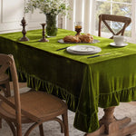 nappe velours vert foncé classique rectangulaire lavable extérieur mariage fête banquette