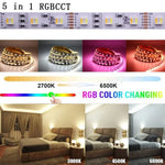 ruban led 5m 10m 15m 20m adhésif noir bleu rouge blanc zigbee rgbwww led