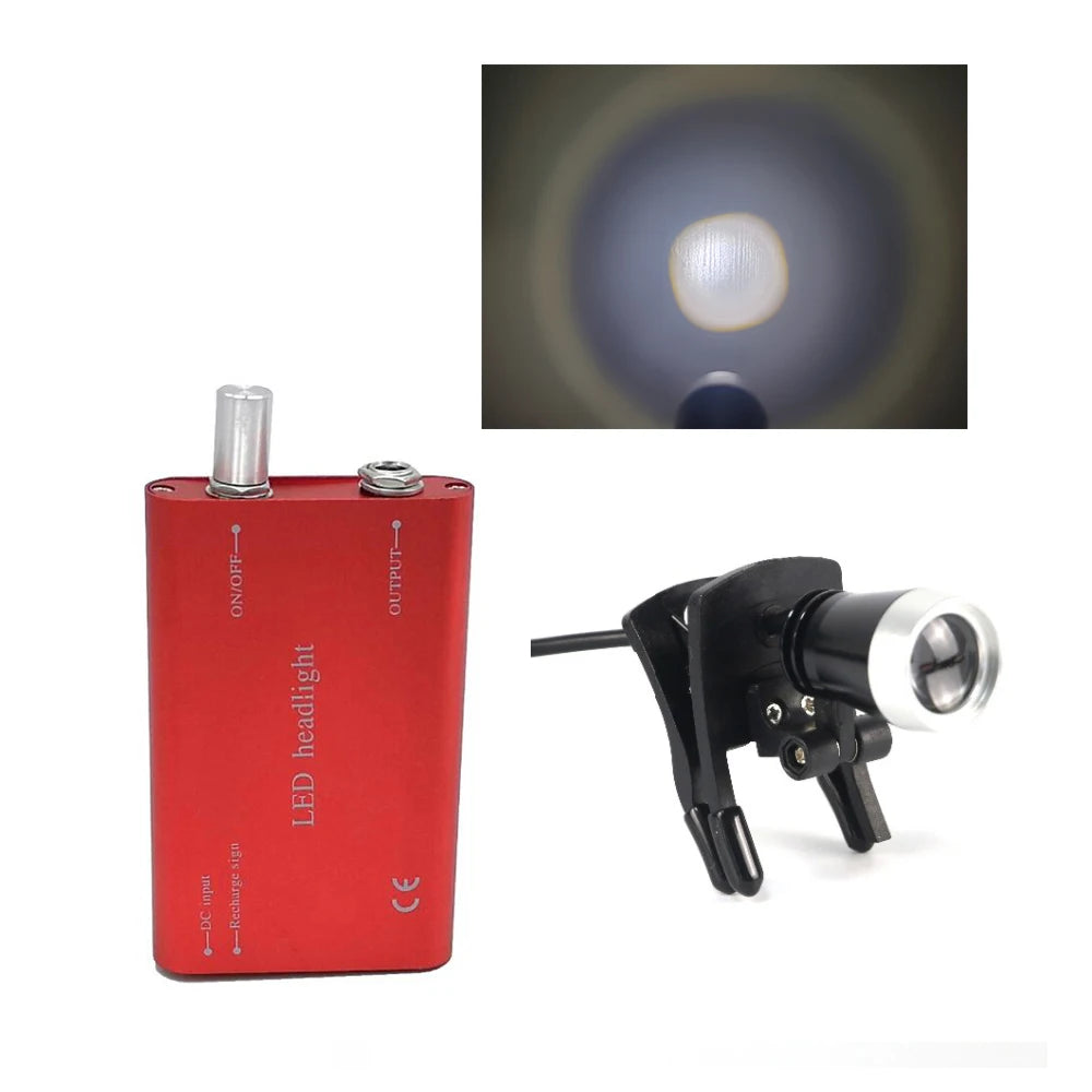 lampe frontale led dentaire chirurgicale filtre jaune pince loupes dentaires