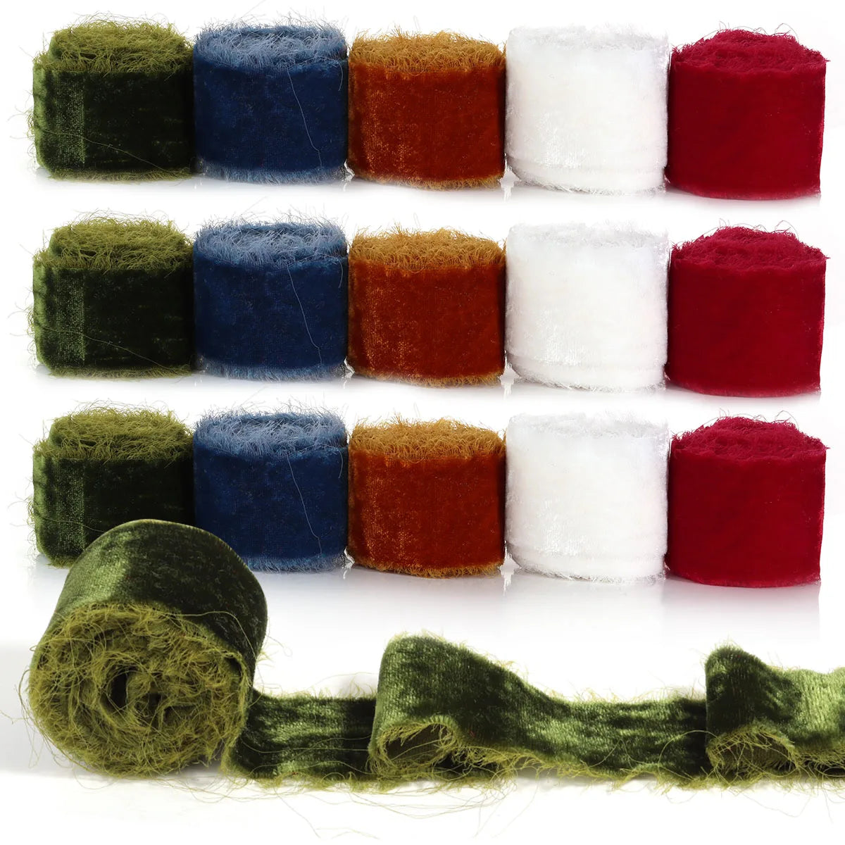 rubans velours opaques classiques 4cm olive vert rouge blanc bleu marine pale emballage decoration