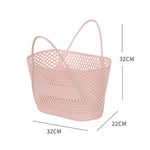panier rangement maille géométrique blanc rose jaune gris moderne poignées détachables utilisation multiple portable