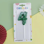 bougies chiffres vert dents crocodile sans flamme anniversaire décoration tringle numéros