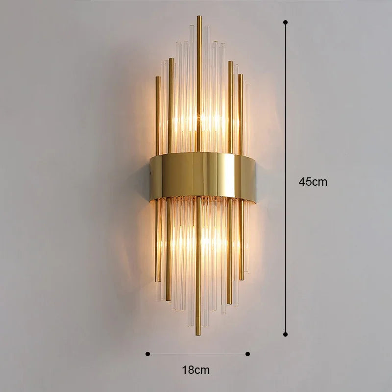applique murale moderne or transparent acier inoxydable certification rohs ul vde ccc cqc fcc