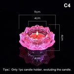 bougeoir verre artisanal forme fleur lotus porte bougie décoratif maison couleur vive opaque