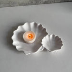 assiettes decoratives coquillage blanc nervures silicone plateaux compartiments bougie naturellements