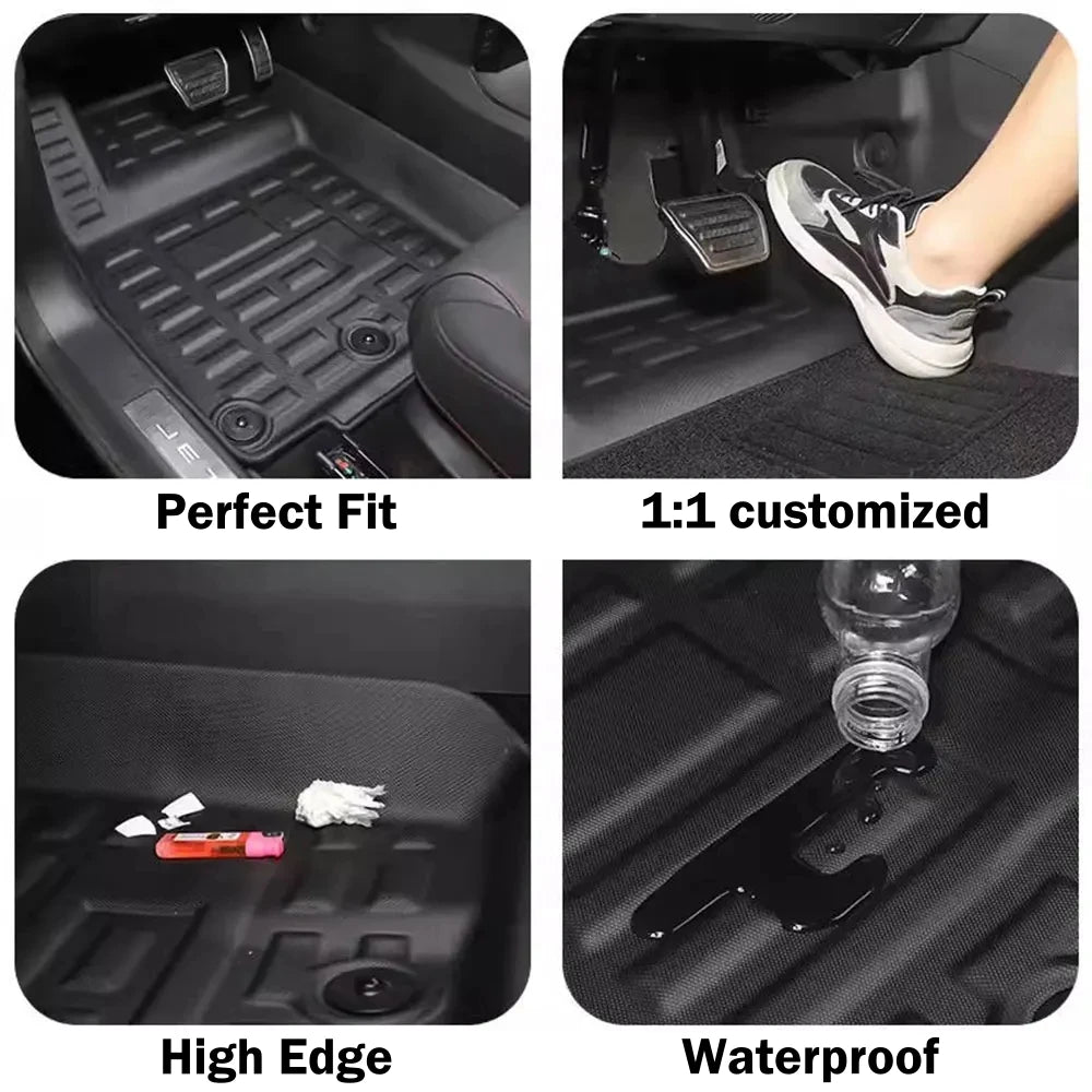 tapis sol voiture noir grille protection moderne clips fixations toutes saisons