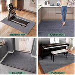 tapis gris foncé moderne antidérapant polyester insonorisant sol maison 80x160cm