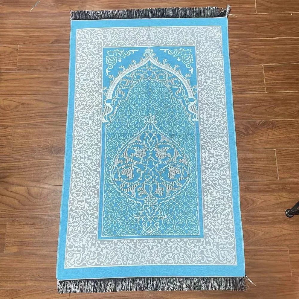 tapis prière polyester géométrique violet bleu moderne traditionnel sans BPA