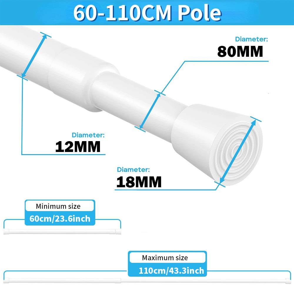 tendeur rideau telescopique blanc moderne 100 190cm 40 70cm 50 90cm 60 110cm 80