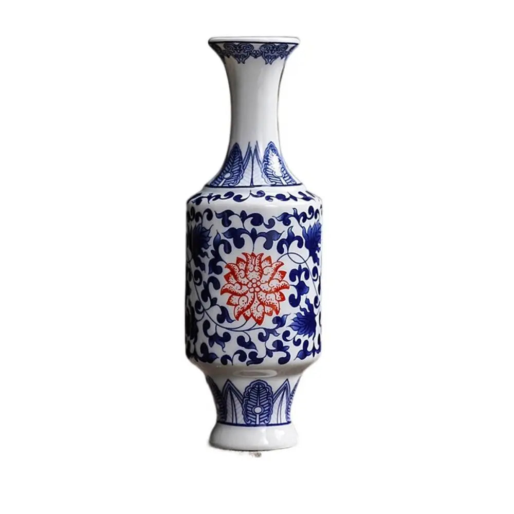 vases antiques porcelaine bleu blanc floral classique décoration intérieure vintage traditionnelpeonies handpainted officeornament