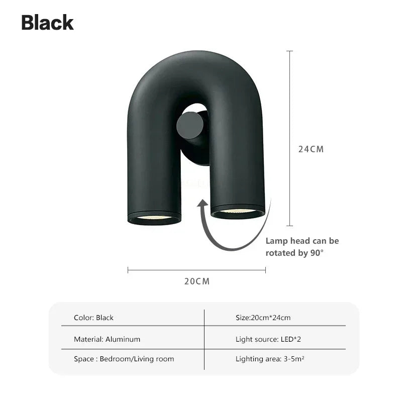 lampes murales modernes bleu turquoise noir blanc cassé rouille sculpturales éclairage quotidien minimaliste fixées