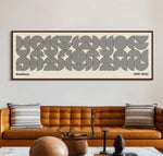 affiche moderne graphique spirales concentriques toile rectangle horizontal décoration intérieure abstraite encre imperméable opaque