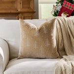 housse coussin brodée rennes noël traditionnelle décorative coton polyester gris beige vert bleu rouge