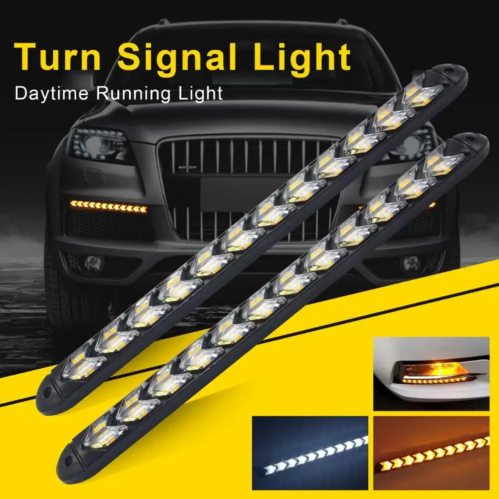 Bande lumineuse LED 12V clignotant séquentiel jaune pour voiture