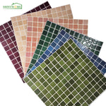 carreaux muraux auto adhésifs mosaïque carrée moderne marron foncé vert résistants eau pack 10