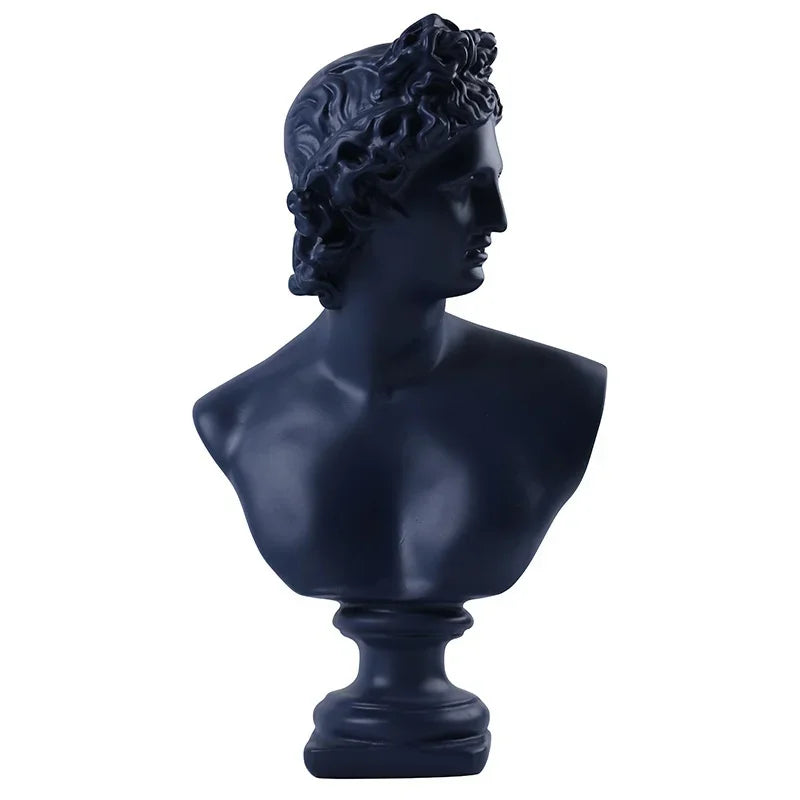 statue antique féminine résine bleu foncé rose clair classique moderne buste décoration maisonscrição acrílica