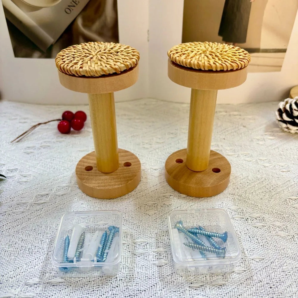 attaches rideau tressées moderne beige clair bois pack deux boucles chambre fenêtre