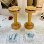 attaches rideau tressées moderne beige clair bois pack deux boucles chambre fenêtre