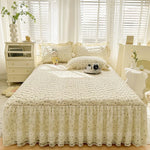 housse lit coton imprimé fleurs romantique douce rose blanche bleue violacée dentelle