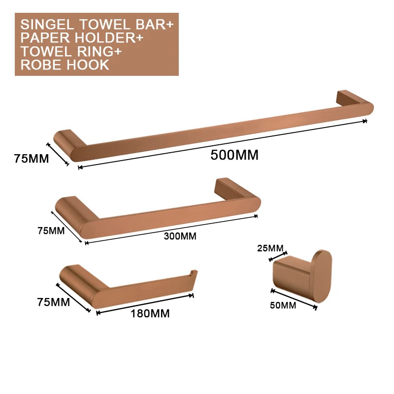ensemble accessoires salle bain mural or rose acier inoxydable porte serviette savon brosse