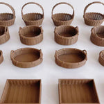 miniature panier osier rustique accessoires maison poupée décoration rangement paille naturel artisanal