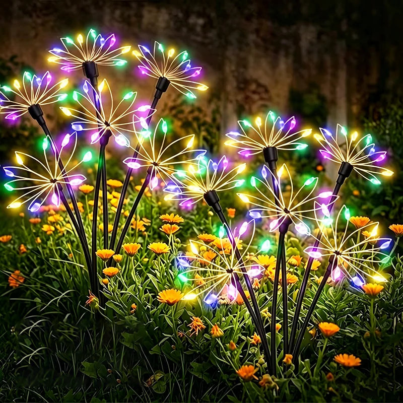 lampe solaire décorative fleurs artificielles lumineuses moderne noir multicolore led jardin extérieur fixée piquet