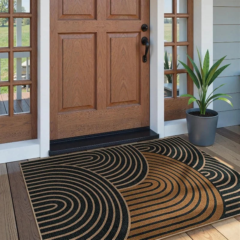 tapis d'entrée moderne rayures horizontales antidérapant résistant décoloration polyester bébés