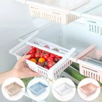 paniers rangement réfrigérateur blanc rose bleu grille perforation moderne clips fixations utilisation multipleABS