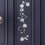 sticker mural fleurs or argent noir moderne adhésif décoration intérieure chambre salon 3d plantes