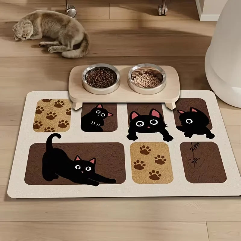 tapis sol moderne chats empreintes motifs géométriques absorbant respectueux environnement 20cm 30cm 30cm 40cm