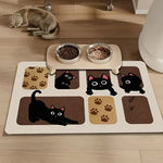 tapis sol moderne chats empreintes motifs géométriques absorbant respectueux environnement 20cm 30cm 30cm 40cm