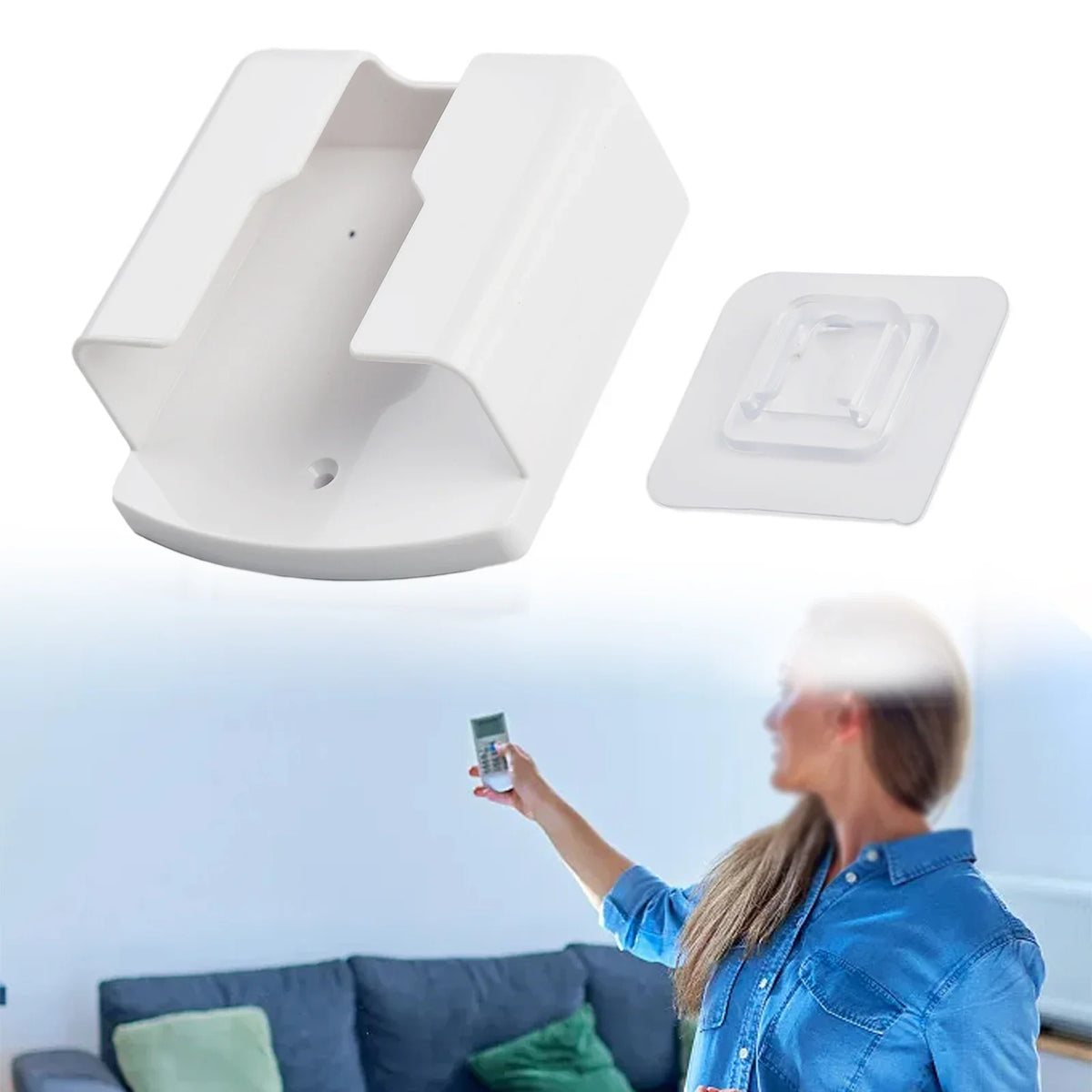 support mural blanc moderne adhésif télécommande boîte rangement rectangle petits objets divers chambre