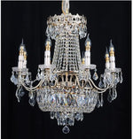 lustre doré cristal strass classique transparent salon chambre restaurant villa